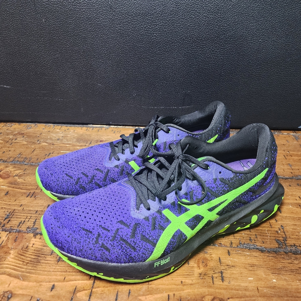 ASICS Men’s Running Shoes - Purple / Lime - Picture 2 of 7